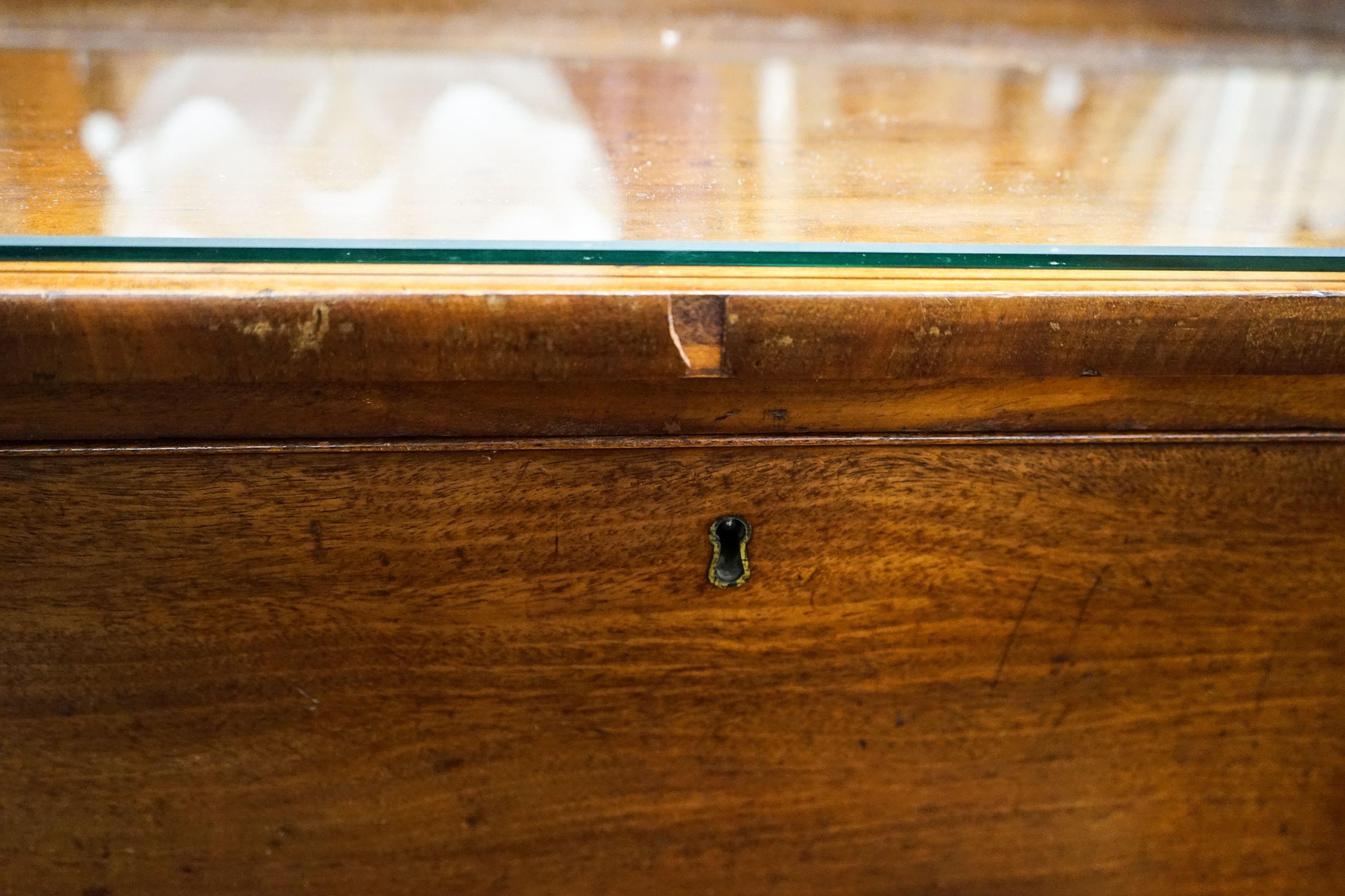 A Victorian mahogany three drawer chest, width 104cm, depth 53cm, height 98cm